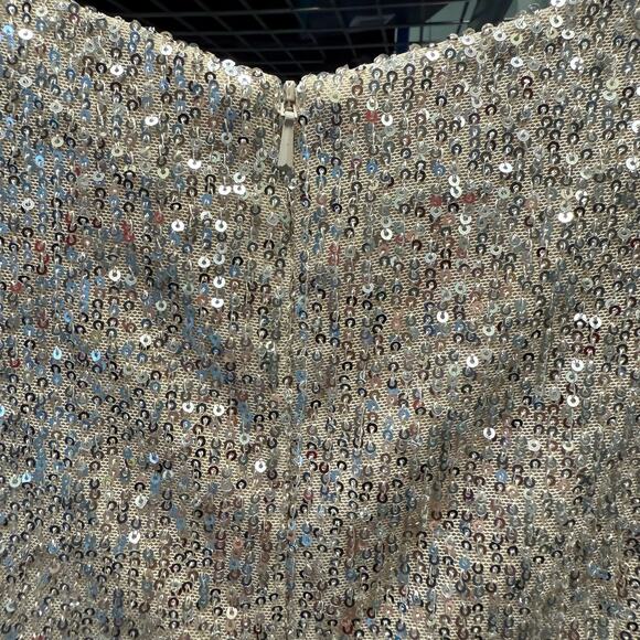 Mac Duggal Sequin Dress Floor Length Gown Champagne Nude Beige Size 2 NWT - Picture 8 of 9